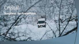  Presentation with stuck - PPT theme featuring truck-stuck-on-the-road background and a  colored foreground