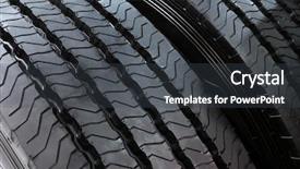  Presentation with tire - Presentation design featuring truck tire background and a dark gray colored foreground