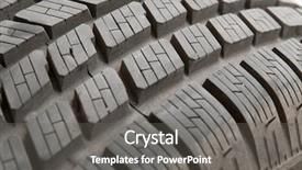  Presentation with tyre - Presentation theme having truck tires - closeup detail of the tyre background and a  colored foreground