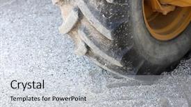  Presentation with wheel - Cool new presentation design with truck tires - wheel backdrop and a light gray colored foreground