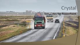  Presentation with traffic road - Presentation design having truck-traffic-on-the-main background and a lemonade colored foreground