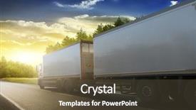  Presentation with commercial - PPT layouts enhanced with truck trailer on the highway background and a tawny brown colored foreground