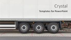  Presentation with parking lot - PPT theme featuring truck-trailer-wheels-and-blank background and a  colored foreground
