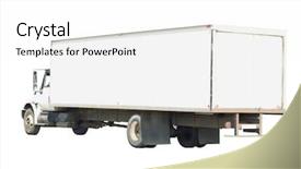  Presentation with truck - Amazing theme having truck under the white background backdrop and a white colored foreground