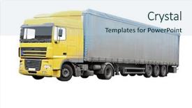  Presentation with articulated dump truck safety - Amazing PPT theme having truck under the white background backdrop and a light blue colored foreground