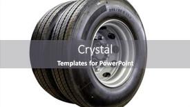  Presentation with tires - PPT theme with truck-wheel-with-new-tires background and a gray colored foreground