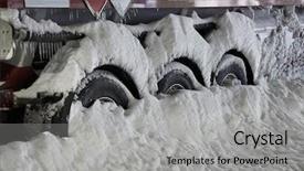  Presentation with stuck - Beautiful theme featuring truck wheels stuck backdrop and a light gray colored foreground