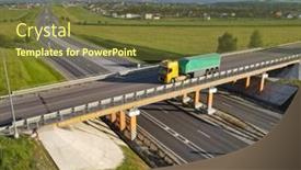  Presentation with semi trailer - Presentation theme with truck-with-cargo-semi-trailer background and a tawny brown colored foreground