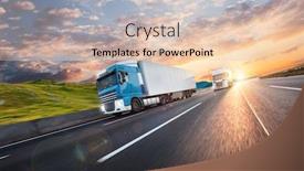  Presentation with shaving - Slides having truck-with-container-on-highway background and a lemonade colored foreground