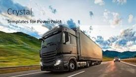  Presentation with shaving - Amazing slide deck having truck-with-container-on-highway backdrop and a light blue colored foreground