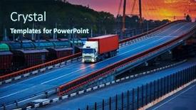  Presentation with rides - Presentation with truck-with-container-rides-over background and a navy blue colored foreground