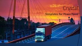  Presentation with rides - Presentation theme having truck-with-container-rides-over background and a red colored foreground
