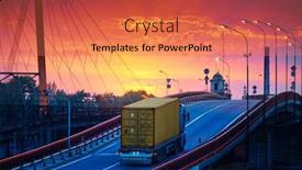  Presentation with rides - Beautiful theme featuring truck-with-container-rides-over backdrop and a coral colored foreground