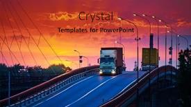  Presentation with rides - Colorful presentation theme enhanced with truck-with-container-rides-over backdrop and a red colored foreground