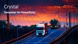  Presentation with rides - Slide set consisting of truck-with-container-rides-over background and a navy blue colored foreground