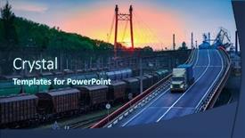  Presentation with freight transportation - Slides consisting of truck-with-container-rides background and a ocean colored foreground