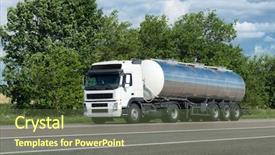  Presentation with tank truck - Presentation design consisting of truck with oil tank background and a tawny brown colored foreground
