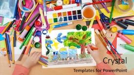  Presentation with artwork - Cool new presentation theme with truck with wheat crop backdrop and a coral colored foreground