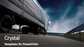  Presentation with trucks - Theme enhanced with car trucks - beautiful view with truckcar background and a dark gray colored foreground