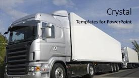  Presentation with trucks - Presentation featuring trucking gray - brand new trucks on line background and a light blue colored foreground