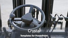  Presentation with trucking - Audience pleasing presentation design consisting of trucking gray - close up of generic forklift backdrop and a dark gray colored foreground