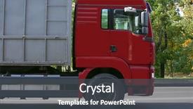  Presentation with trucking - Slide deck consisting of trucking gray - side view of red american background and a dark gray colored foreground