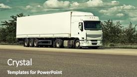  Presentation with trucking - Presentation enhanced with trucking gray - truck on road blue sky background and a violet colored foreground