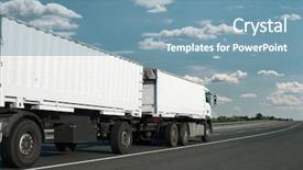  Presentation with trucking - Presentation theme consisting of trucking gray - white truck is going up background and a seafoam green colored foreground