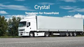  Presentation with trucking - Cool new theme with trucking gray - white truck on road backdrop and a teal colored foreground