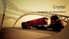  Presentation with trucking - Colorful presentation enhanced with trucking industry - speeding truck go backdrop and a yellow colored foreground