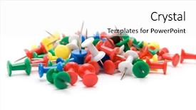  Presentation with color - Amazing slides having sportspower plug - different color push pins isolate backdrop and a white colored foreground