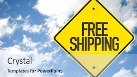  Presentation with free radioaactivity - Colorful slide deck enhanced with free shipping sign with sky backdrop and a light blue colored foreground