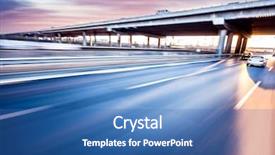  Presentation with freeway - Slide deck with trucks bus - car driving on freeway background and a teal colored foreground