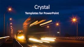  Presentation with trucks - Theme consisting of trucks on night road background and a navy blue colored foreground