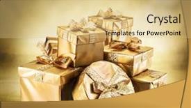  Presentation with blurred bokeh - Amazing presentation theme having true colors - golden gift boxes backdrop and a lemonade colored foreground