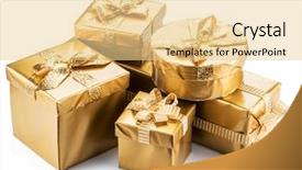  Presentation with symbol - Presentation consisting of true colors - golden gift boxes background and a blonde colored foreground