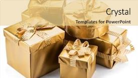 Presentation with boxes - PPT layouts having true colors - golden gift boxes background and a blonde colored foreground