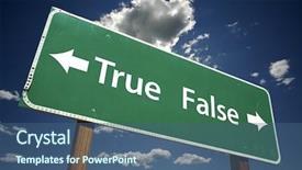  Presentation with highway road sign - Audience pleasing slide set consisting of true false road sign backdrop and a ocean colored foreground