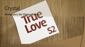  Presentation with true love - Presentation theme having true love on paper note on texture background background and a coral colored foreground