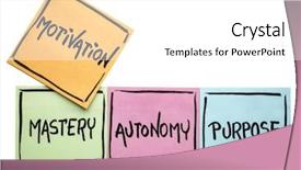  Presentation with black ink - Colorful slide deck enhanced with true motivation - mastery autonomy purpose backdrop and a white colored foreground