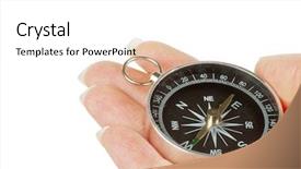  Presentation with compass - Amazing PPT theme having true north - compass in a hand isolated backdrop and a white colored foreground
