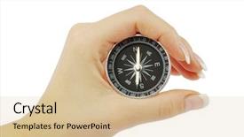  Presentation with compass - Beautiful PPT theme featuring true north - compass in a hand isolated backdrop and a lemonade colored foreground