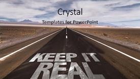  Presentation with lonely desert road - Presentation theme featuring true value - keep it real written background and a light gray colored foreground