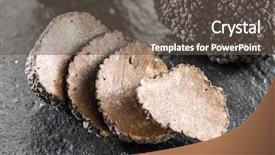  Presentation with graphite - Theme consisting of truffle slices on the graphite background and a dark gray colored foreground