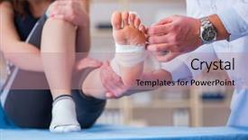  Presentation with patient care - Slide deck having truma - traumatologist is taking care background and a coral colored foreground