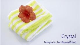  Presentation with trumpet - Audience pleasing presentation theme consisting of trumpet vine on top backdrop and a sky blue colored foreground