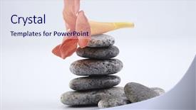  Presentation with trumpet - Presentation theme consisting of trumpet vine with stack background and a sky blue colored foreground