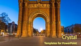  Presentation with night - Presentation theme consisting of trumph - triumph arch arc de triomf background and a tawny brown colored foreground
