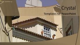  Presentation with house - Cool new PPT layouts with truncate - detail of a house backdrop and a  colored foreground