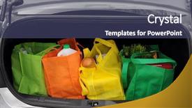  Presentation with eco friendly bags - Beautiful slides featuring trunk of a car backdrop and a ocean colored foreground